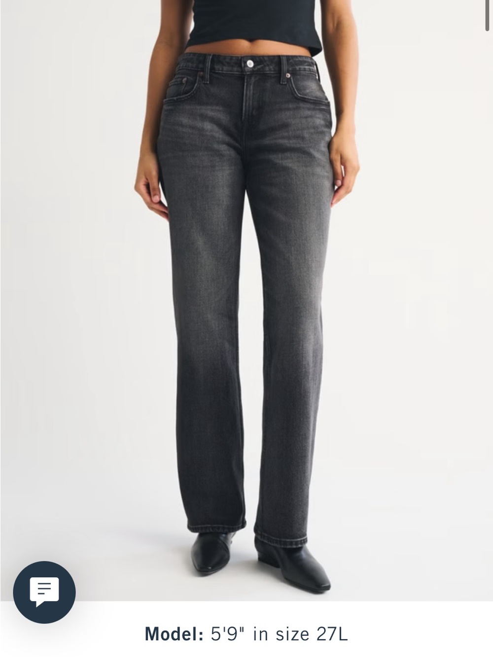 Abercrombie & Fitch Low Rise 90’s Relaxed Black Jeans - Size 28 Short
